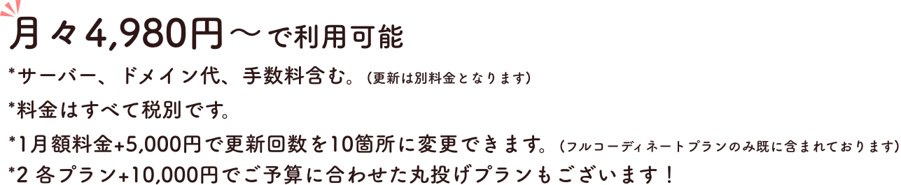 月々4,980円〜で利用可能