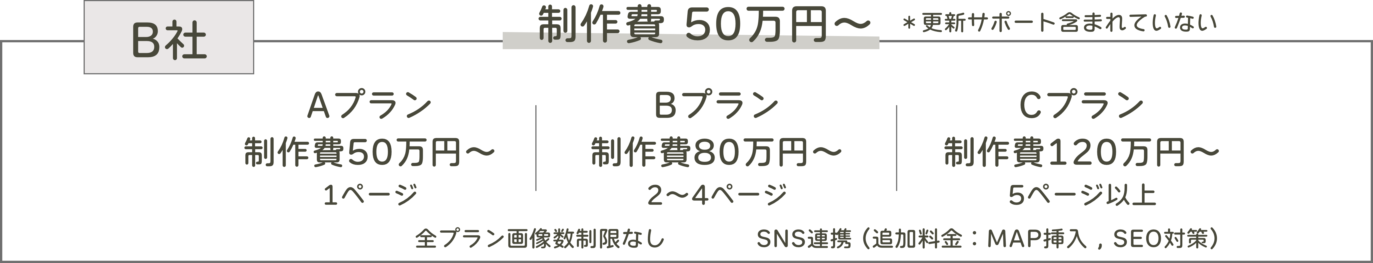 B社のプラン内容